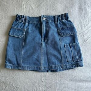 Denim Mini Skirt with Pockets